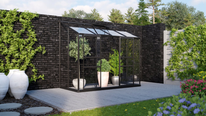 Växthus Ida 3300 Svart Glas 3,3 m² Vitavia